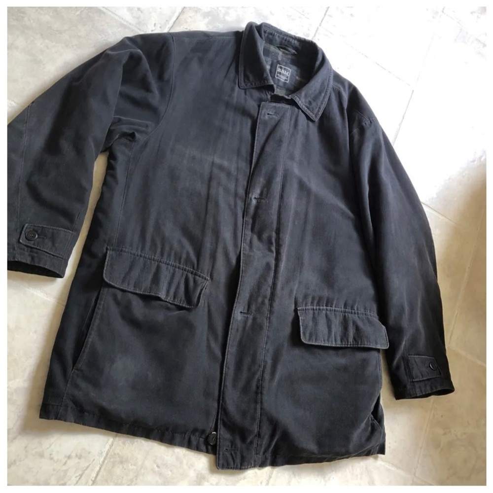 Coat Mens XL Black Like-Suede Polyester Washable 56